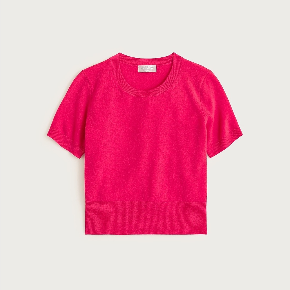 100% Cashmere J. Crew Pink Short Sleeve Sweater